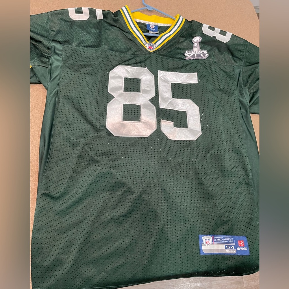 Green Bay Packers Greg Jennings #85 Reebok jersey with Super Bowl XLV patch